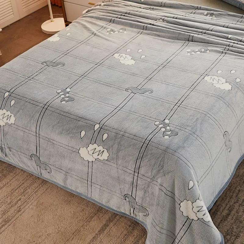 Winter Thick Double-layer Blankets Bedroom Warm Nap Blanket Plus Velvet Double-layer Blanket Dormitory Duvet Cover Blanket