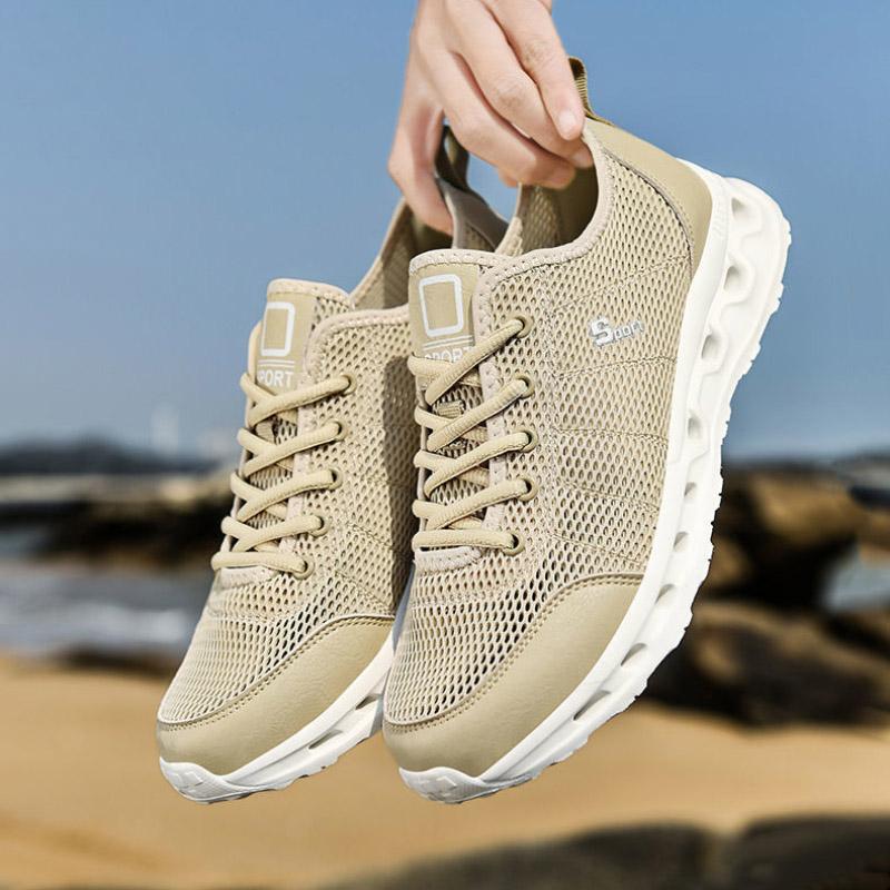 Men's Hollow Mesh Breathable Sneakers Lightweight Casual Non-Slip Sneaker Shoes