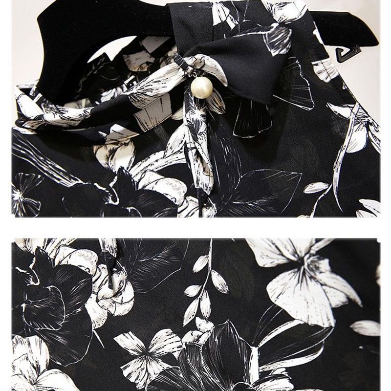 Pofulove Summer Skirt Set Sleeveless Mandarin Collar Blouse Shirt Ruffled Skirt Two-piece Suit Women