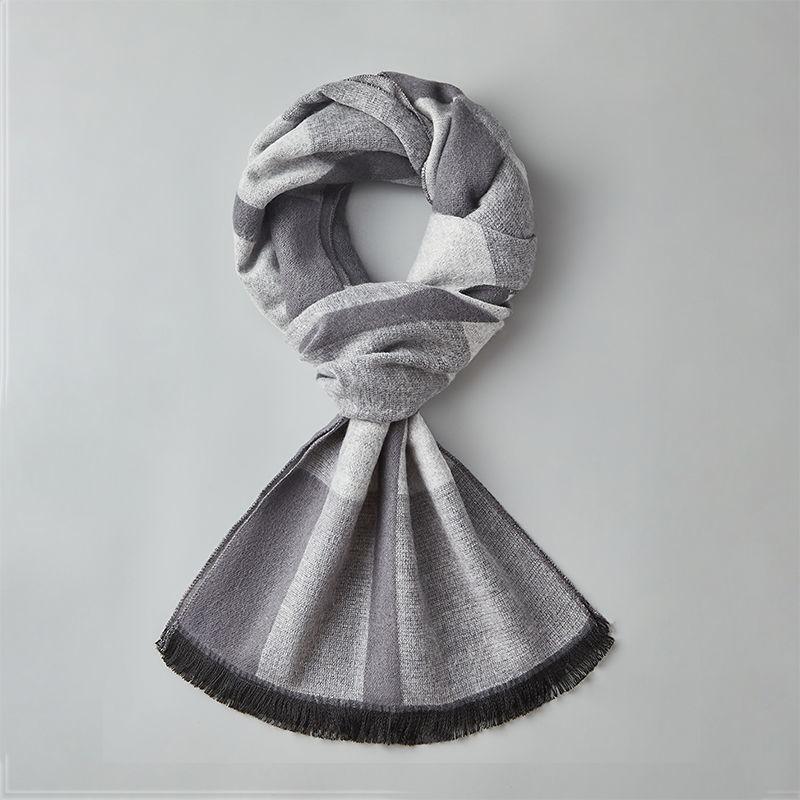 Wool Scarf Men's Winter Wool Knitted Scarf Thickened Warm Couple Scarf