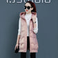 Winter Ladies Hooded Down Vest Jacket Fashion Glossy Down Cotton Sleeveless Jacket Thicken Warm Winter Vest