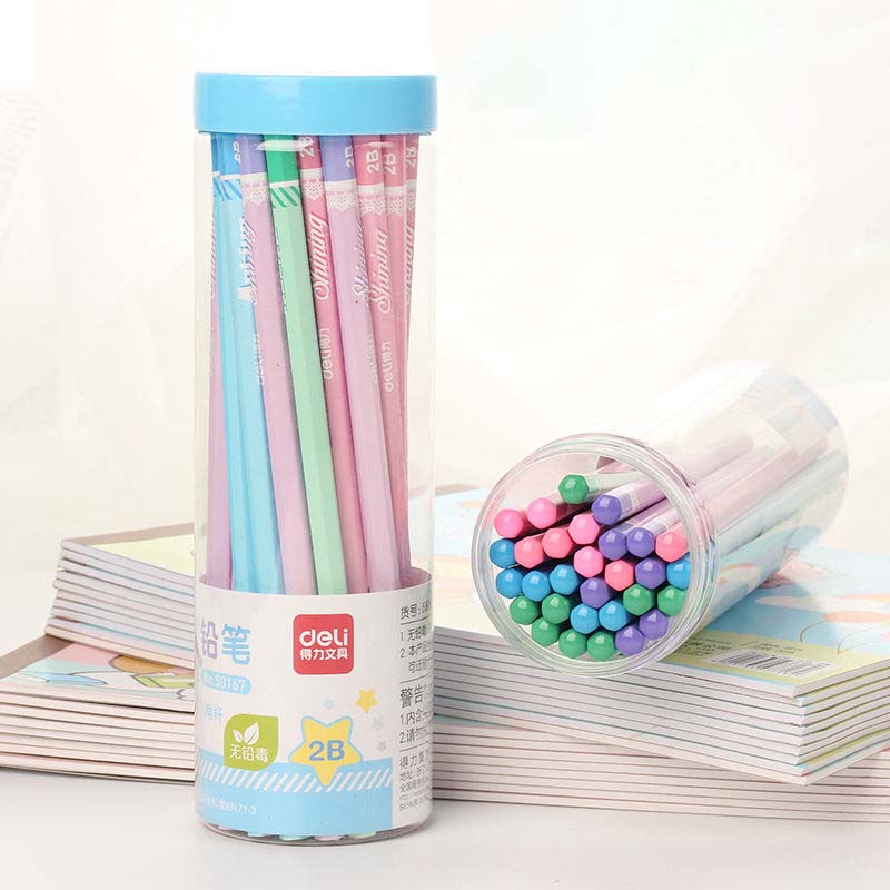 Pencils 30 Barrels of Safety Non-toxic Pencils Student Writing Hexagonal Stick HB2B Pencil