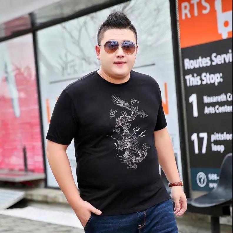 Fat Men Exclusive Men's Plus Size T-shirt Fat Men Short-sleeved Plus Fat Plus Long Short-sleeved Men Fat Top