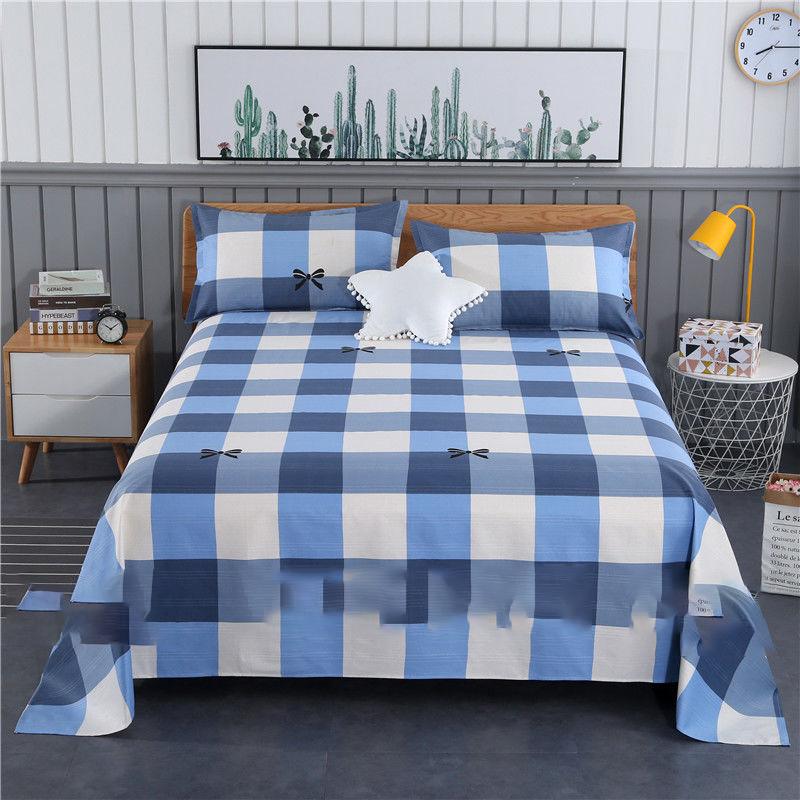 Three-piece Cotton Bed Sheet Full Sleep Single Fine Grain Coarse Cloth Non-fading Cotton Fabric Sweat-absorbent Breathable and Warm All Seasons