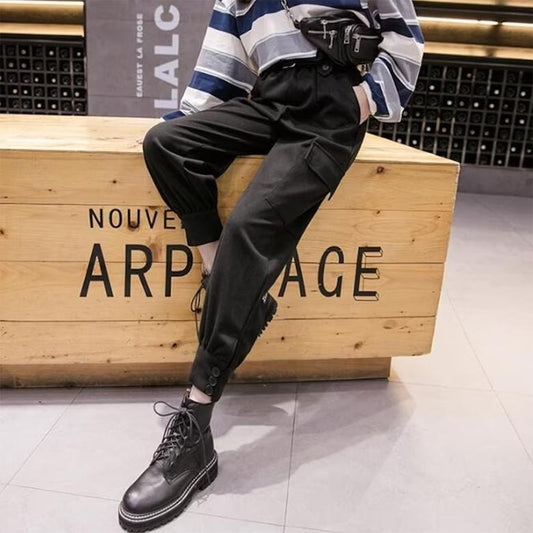 Cargo Pants for Women Spring Autumn High Waist Slim Casual Pants All Matching Cute Vintage Dark Academia Clothing Cargo Pants for Woman