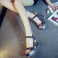 Wedge Sandals Women's Summer Casual Style Rhinestone Rivet Platform Platform Shoes  High Heel Roman Shoes