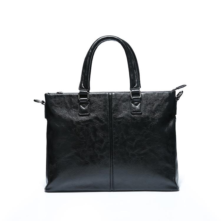 Business Briefcase Men British Large Capacity Zipper Anti-theft Waterproof Handbag Shoulder Bag
