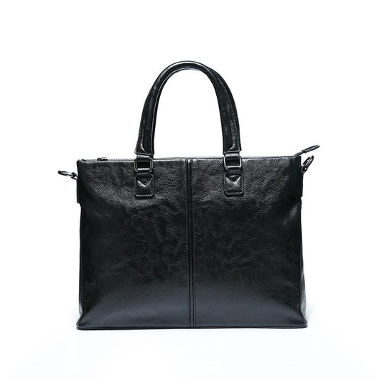 Business Briefcase Men British Large Capacity Zipper Anti-theft Waterproof Handbag Shoulder Bag