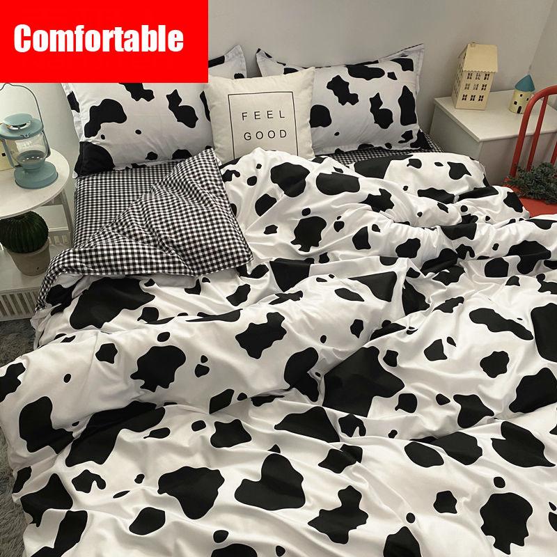 Cartoon Print Cute Bedding Bed Linen Pillow Case Quilt Set Four-piece High Quality Bedding Set
