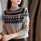 Sweater Women's Half Turtleneck Pullover Knitwear Lingge Korean Loose Top Trending Sweater Autumn and Winter Fluffy Top