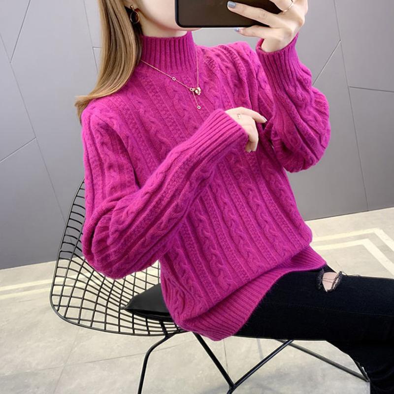 Sweaters Women Turtleneck Pullovers Female Knitted Oversize Sweater Long Sleeve Autumn Winter Bottoming Tops Basic Office