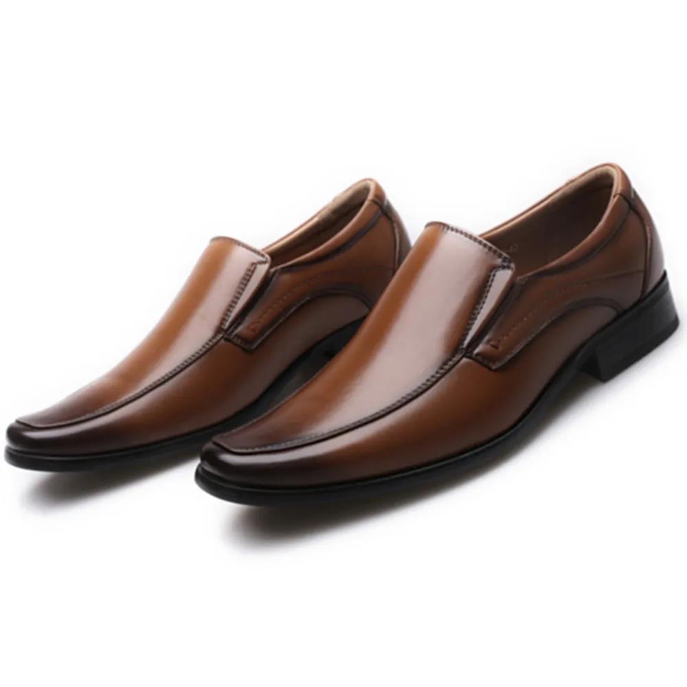 Vintage Design Men's Casual Leather Shoes High Quality Elegant Formal Wedding Casual Shoes Men Light Slip on Office Oxford