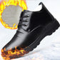 Leather Shoes Men's Autumn and Winter Plus Velvet Warm Cotton Shoes Casual Shoes Soft Sole Leather Shoes