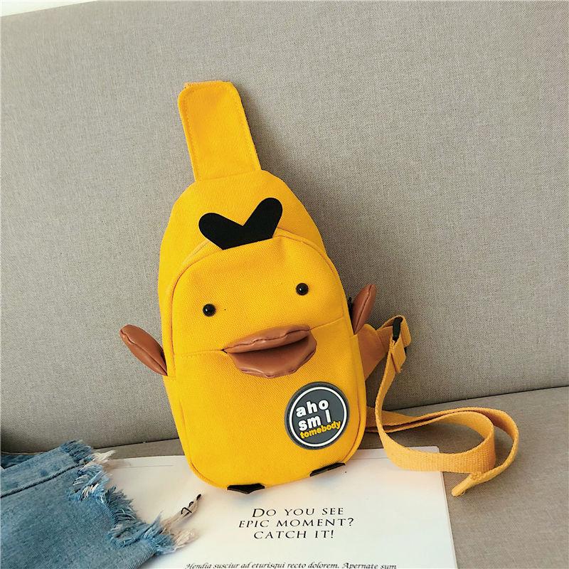 Cute Unisex Children Canvas Sling Bag Outdoor Travel Boy Girl Shoulder Bag Home Supplies Crossbody Chest Bag for Gift
