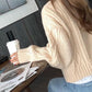 Autumn New Style Retro Design Button Twist Top Loose Short Long Sleeve Knitted Casual Sweater Cardigan Jacket Women