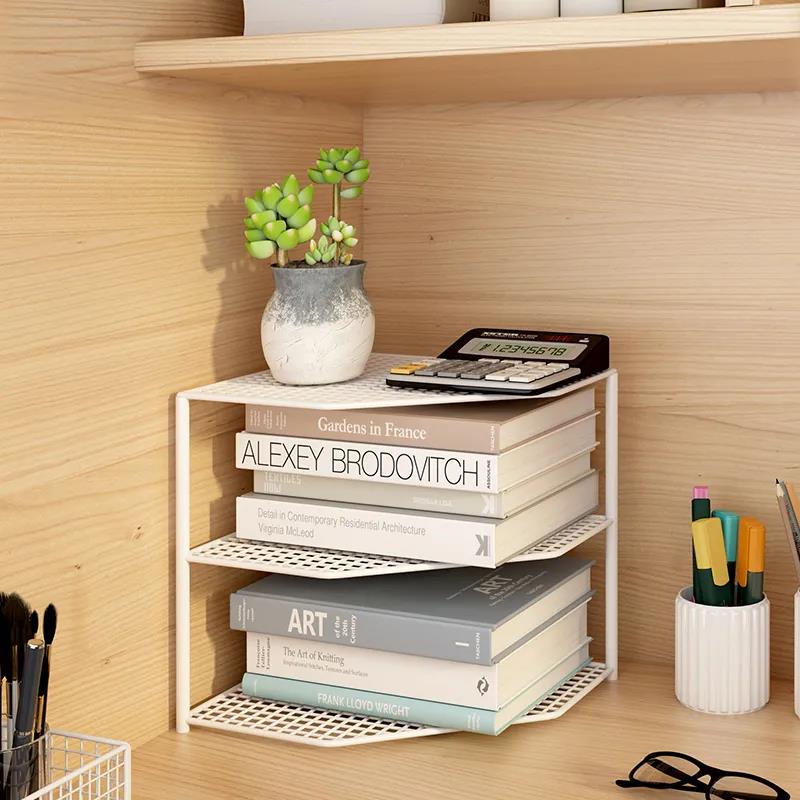 Bookcase Corner Shelf Simple Desk Corner Corner Cabinet Bay Window Desktop Triangle Corner Bookcase Storage Rack
