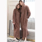Zipper Hooded Nightdress Women's Winter Long Lazy Pajamas Large Size Loose One-piece Pregnant Thickening Nightgown Couple Bathrobe