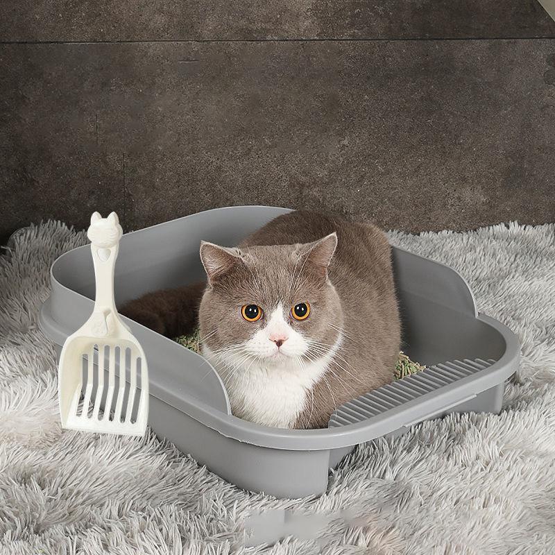 Cat Litter Box Splash-proof Semi-enclosed Large Cat Toilet Deodorant Cat Poop Box Small Kitten Litter Box Kitty Supplies