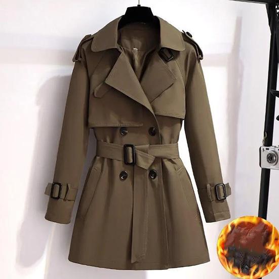 Women's Winter Large Size Plush Thickened Short Windbreaker Female Outdoor British Style Warm Coats Office Lady Casual Jacket