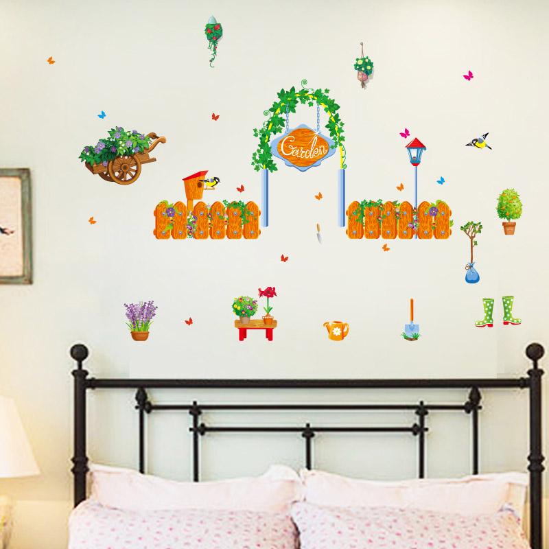 [sticker ]Green Plant Garden Wall Stickers Home Decor Living Room Bedroom Kitchen Window Art Decals