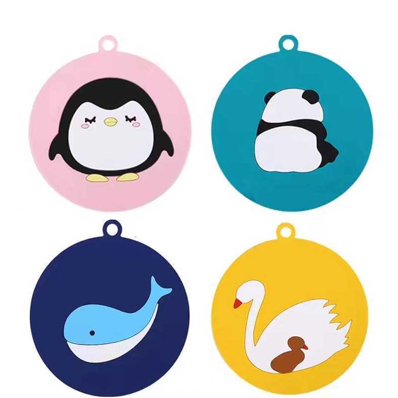 4pcs Cartoon Silicone Large Dining Table Placemat Coaster Kitchen Accessories Cup Mat Bar Mug Cartoon Animal Drink Pads