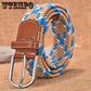 Men and Women Elastic Casual Student Belt Fashion Wild Woven Canvas Buckle Stretch