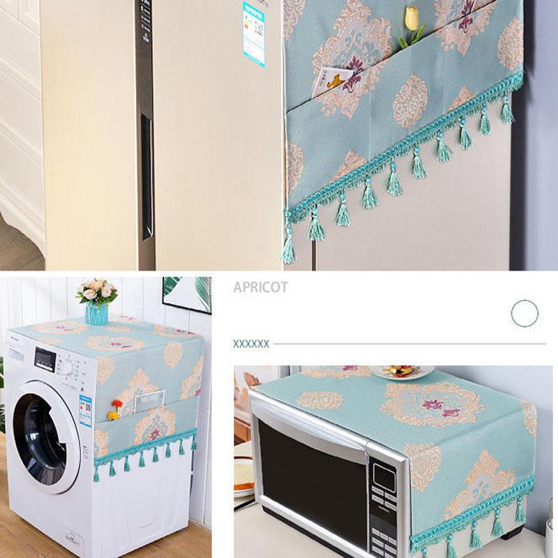 Fridge Dust Cover Washing Machine Cover Household Dust Proof Covers with Storage Pockets