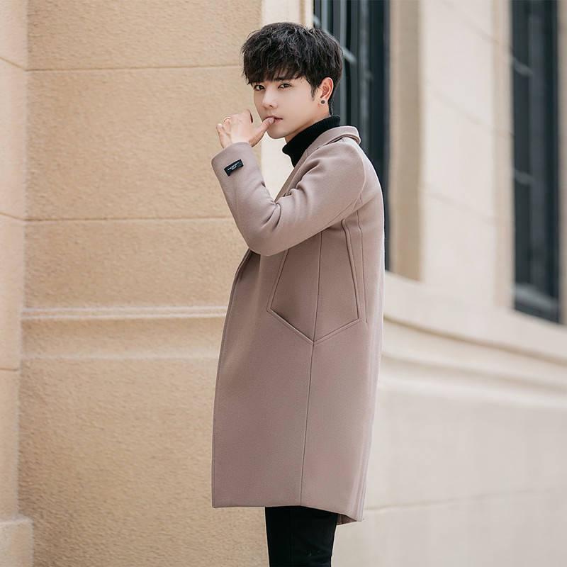 Men's Fashion Wool Woolen Coat Double Breasted Coat Women Winter Jacket Woolen Trench Coat