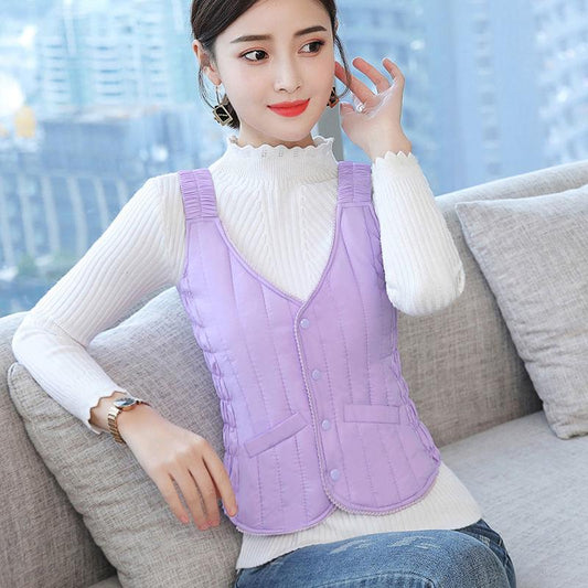 Fall/winter Down Cotton Vest Women's Close-fitting Inner-wearing Warmth and Slim-fitting Short Light and Thin Bottoming Waistcoat Vest