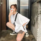 Ladies Summer Short Sleeve Shorts Two Piece Student Loose Casual Suit Short Sleeve T-Shirt + Sports Shorts Athletic Clothing Sets