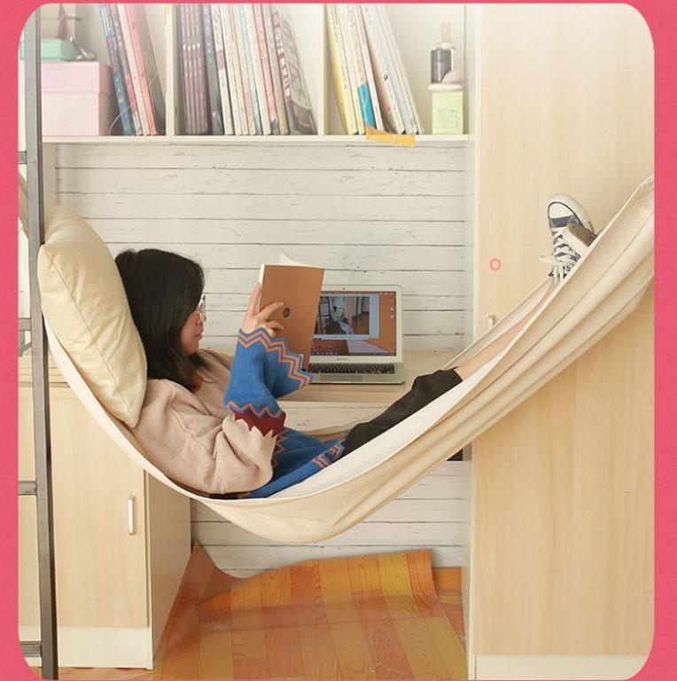 College Dormitory Dormitory Hammock Outdoor Anti-rollover Artifact Thickened Canvas Reclining Swing Cradle Net Red Hanging Chair