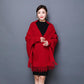 Women's Shawl with Sleeves Autumn and Winter Knitting Waterproof Mink Fleece Slim Slimming Outer Thick Plaid High-end Cloak Temperament Wrap