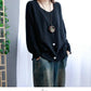 Women Sweater Chunky Knitted Cardigan Loose Single-breasted Solid Color Knit Cardigan Sweater Coat