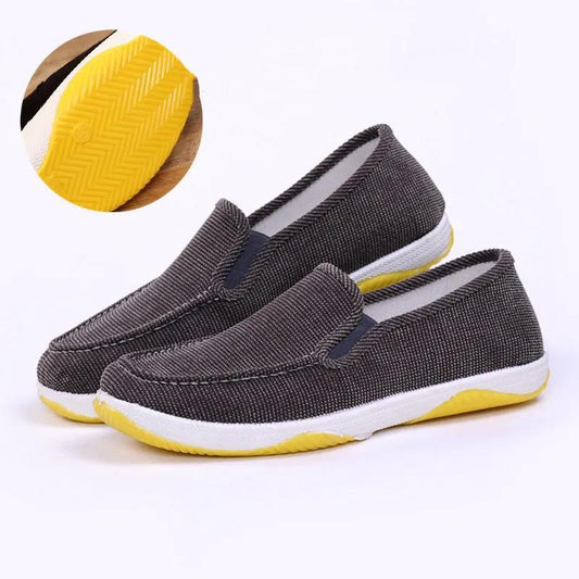 Old Beijing Men's Casual Cloth Shoes Anti-skid and Breathable Work Shoes with Tendon Sole Spring and Autumn Canvas Shoes