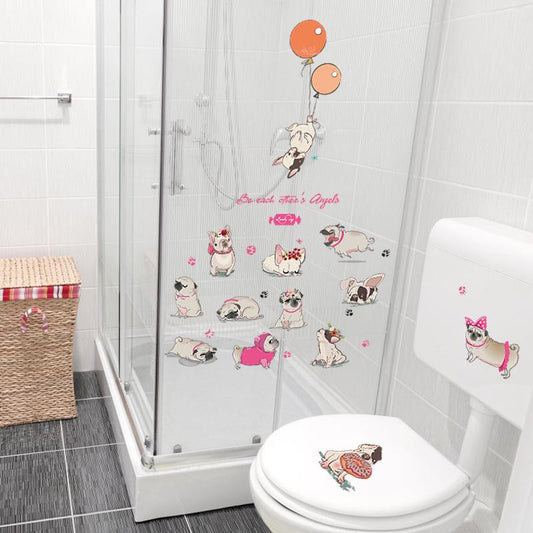 Cute Shar Pei Balloon Puppy Children Room Bedroom Wall Decoration Wall Sticker Removable