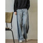Jeans Women's High Waist Straight Side Strips Contrast Color Mopping Trousers Wide Leg Jeans Women's Retro Slimming Stitching Design
