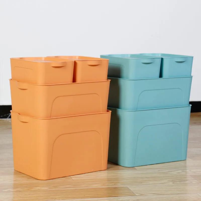 Sundries Storage Box with Lid Plastic Finishing Box Living Room Dormitory Snacks Cosmetics Desktop Storage Multi-functional Book