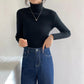Solid Color Turtleneck Sweater Women New All-match Autumn Winter Slim Slimming Long-sleeved T-shirt Bottoming Shirt Tops