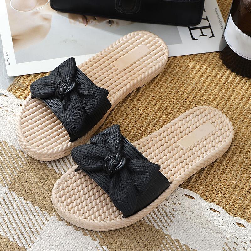 2021 New Summer Slippers Women's Outer Wear Fashion Bows All-match Non-slip Sandals Ladies Slippers