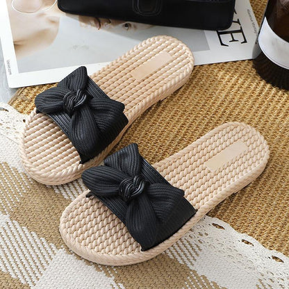 2021 New Summer Slippers Women's Outer Wear Fashion Bows All-match Non-slip Sandals Ladies Slippers