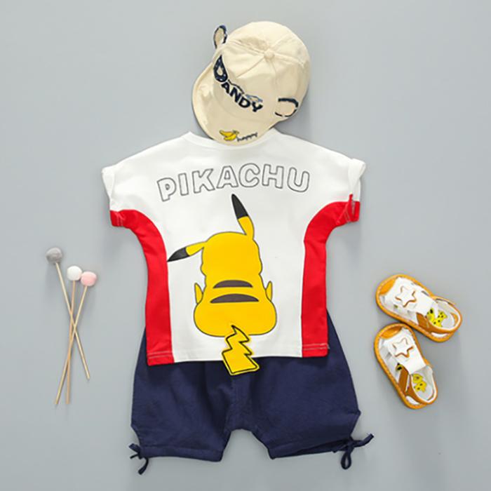 Cartoon Children's Summer Cute Set Pullover Top Short Sleeve T-shirt Shorts Boys Girls Two Piece Suit
