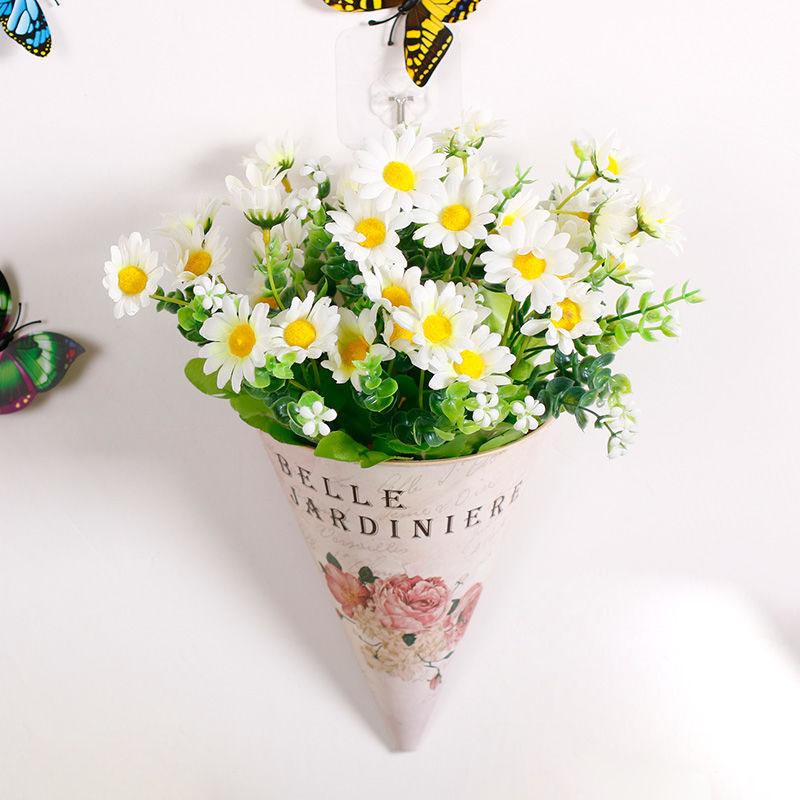 Hanging  Artificial Flower Floral Decoration Wall Hanging  Living Room Flower Basket Pastoral  Rose Flower Simulation Flower Wall Hanging