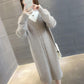 Mid-length Half Turtleneck Sweater Autumn and Winter Plus Velvet Padded Base Shirt Over-the-knee Warm Dress
