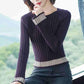 Short Crew Neck Sweater Autumn and Winter Slim Western Style Top Fashion Simple Women's Base Shirt