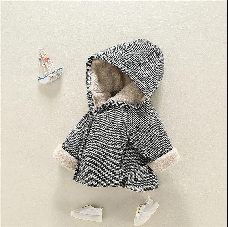 Children's Clothing Cotton Winter Clothing Suit Plus Velvet Thickening Cartoon Male and Female Baby Korean Children Hooded Jacket