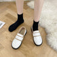 Women's Leather Shoes for Winter Warm and Comfortable Plus Velvet All-match Flat Shoes