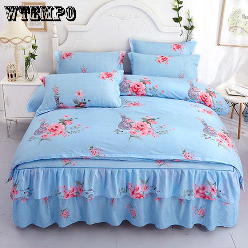 New Bedding Set Flower Double Flat Sheets  Bedspread Duvet Cover Comforter Adult Queen