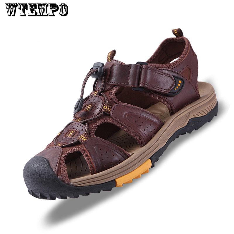 Sandals Summer Hollow Men Business Round Head Shoes Breathable Leather Shoes