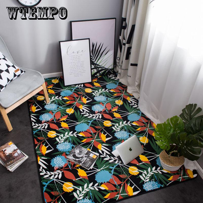 WTEMPO Nordic Style Geometric Carpet for Living Room Anti-Slip Soft Bedroom Floor Mats Doormat Large