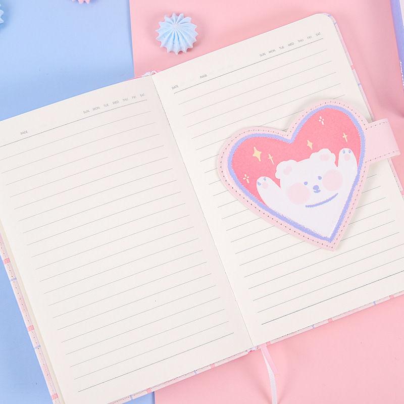 Notebook A5 Magnetic Buckle This Small Fresh PU Leather Diary Student Girl Heart Note Book